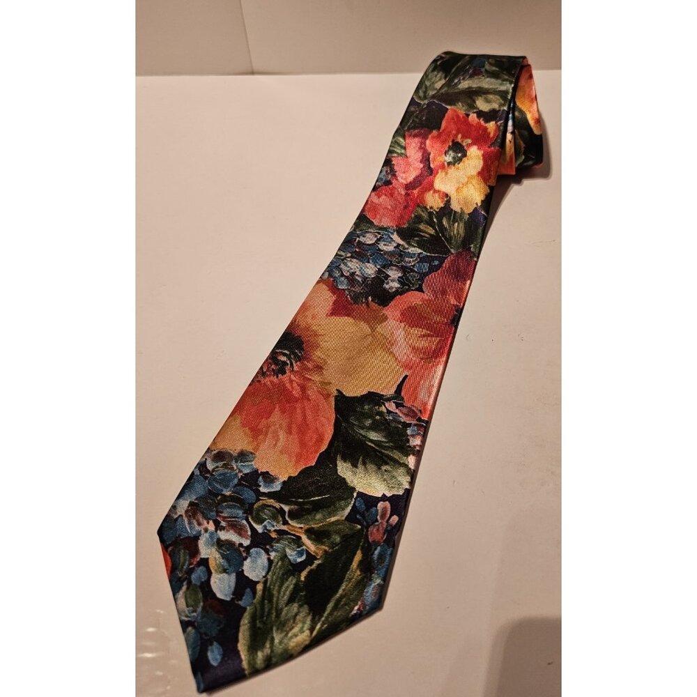 Monsieur Pierre Paris Polyester Floral Print Tie 54" long 3.75" wide